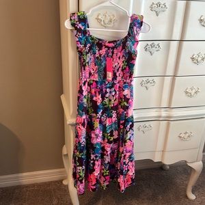 Lilly Pulitzer mini jilly midi dress cherry ganache bohemian garden